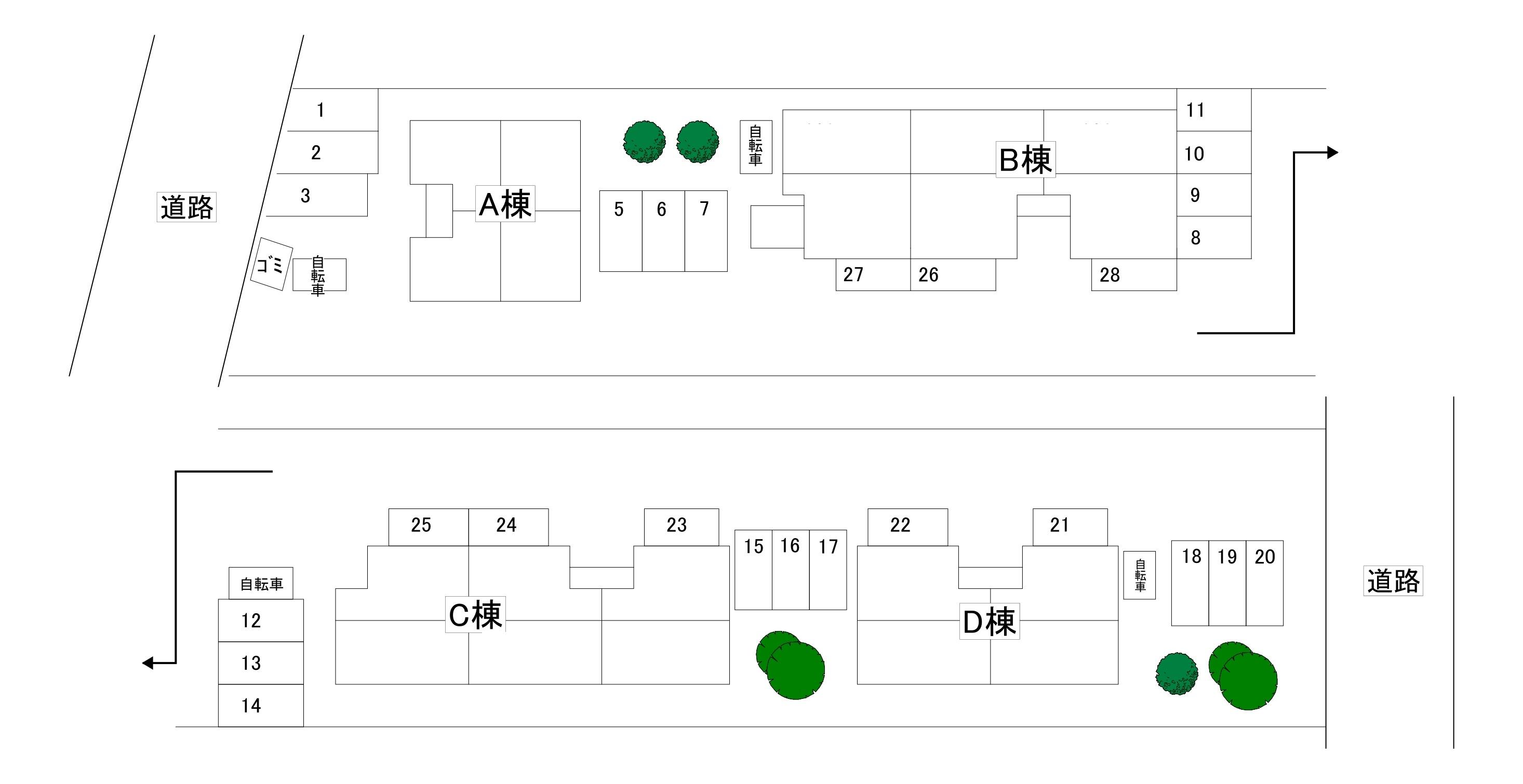 エクセレンス雅の駐車配置図