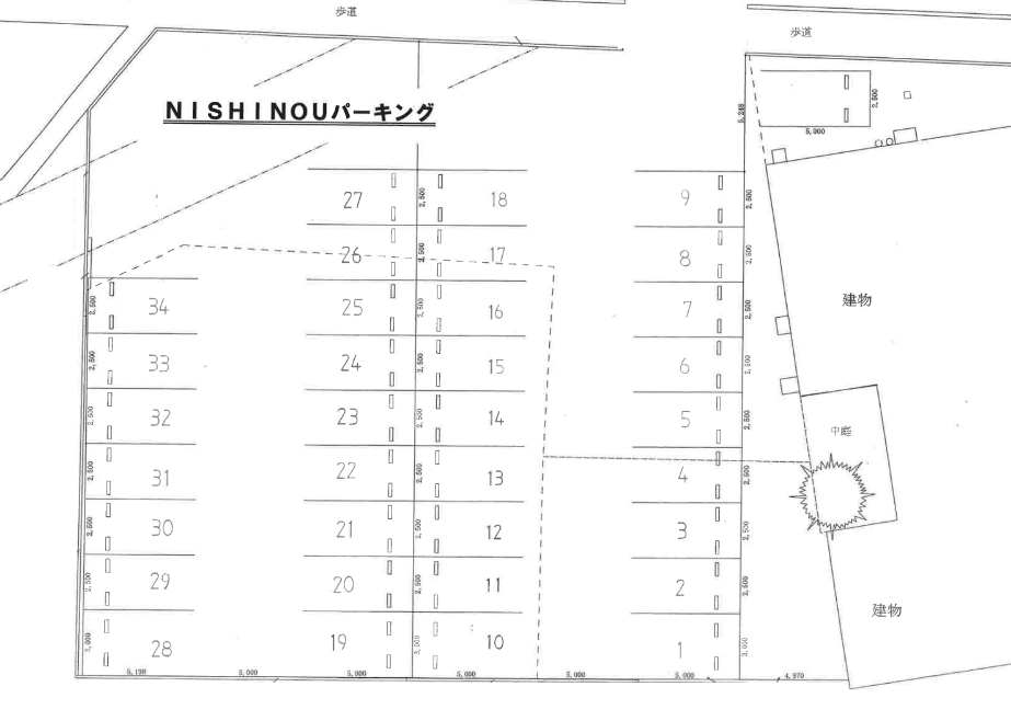 ＮＩＳＨＩＮＯＵパーキングの駐車配置図