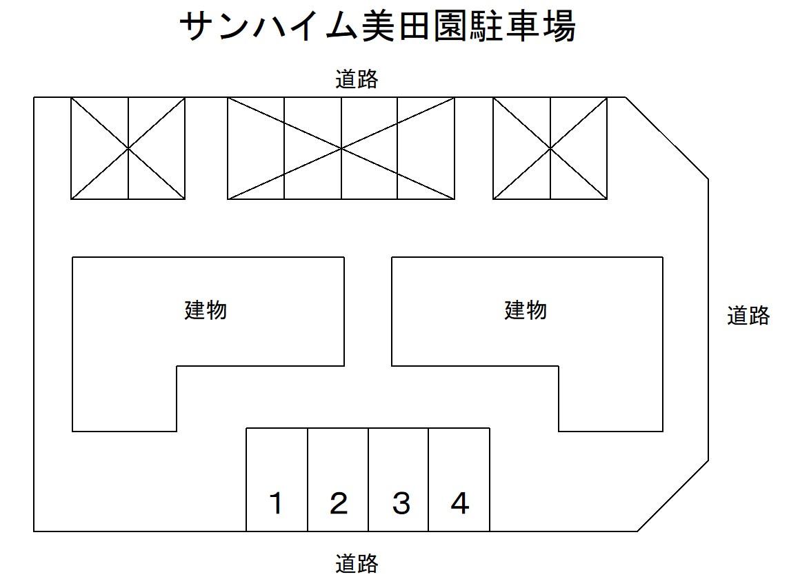 サンハイム美田園駐車場の駐車配置図