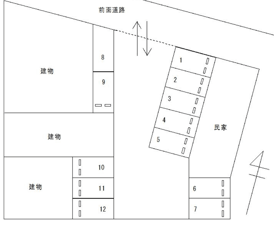 FK岐阜市泉町駐車場の駐車配置図