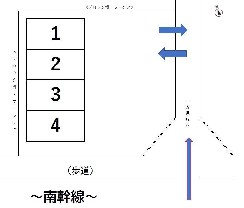 丸富駐車場の駐車配置図