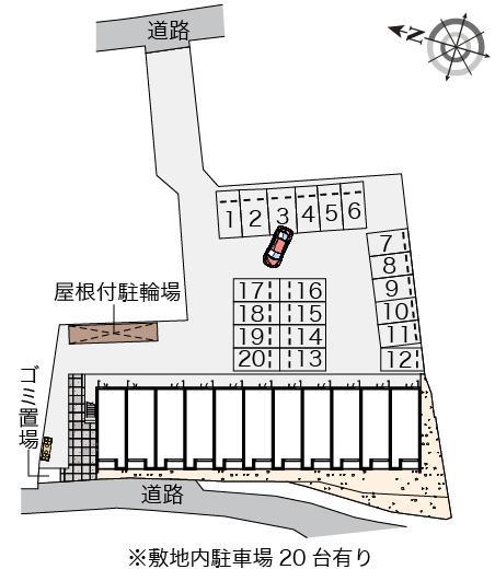 クレイノ厳庄庵(56182)の駐車配置図