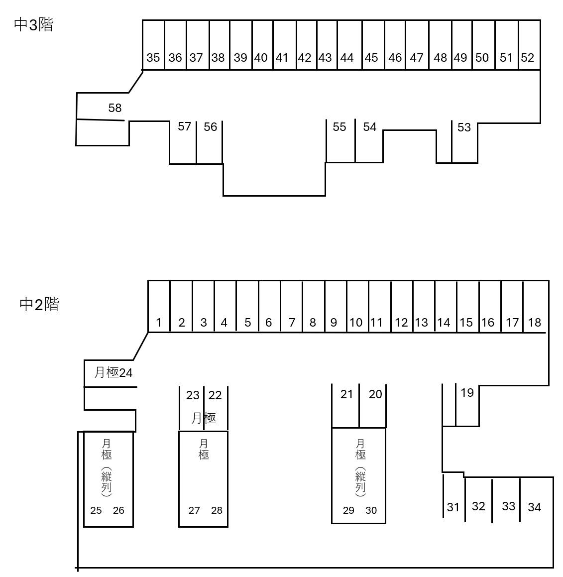 アーバンライフ立川駐車場の駐車配置図