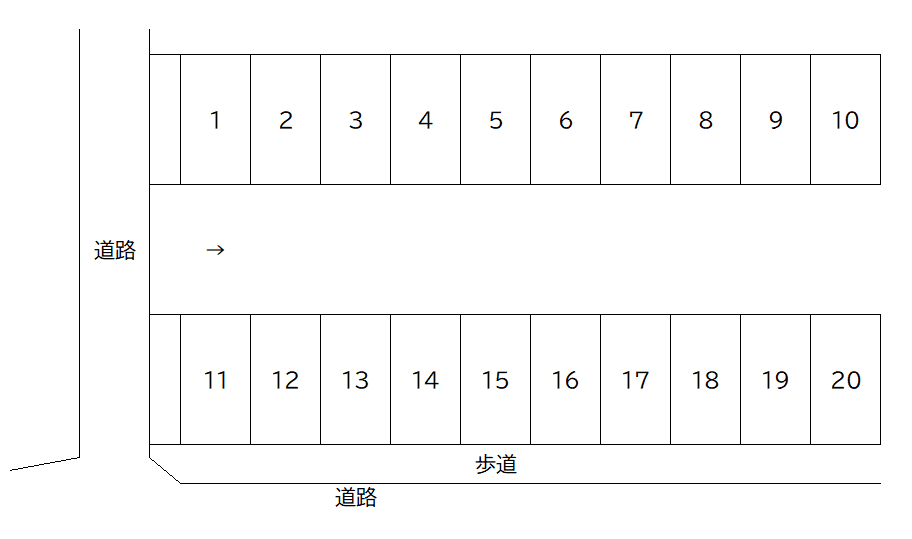 三洋島駐車場の駐車配置図