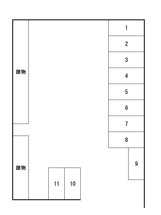皆賀１丁目１２ガレージの駐車配置図