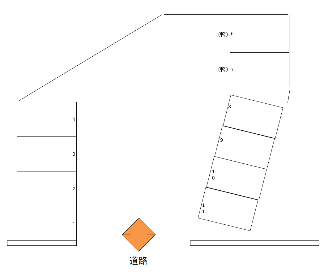 疏水ガレージの駐車配置図