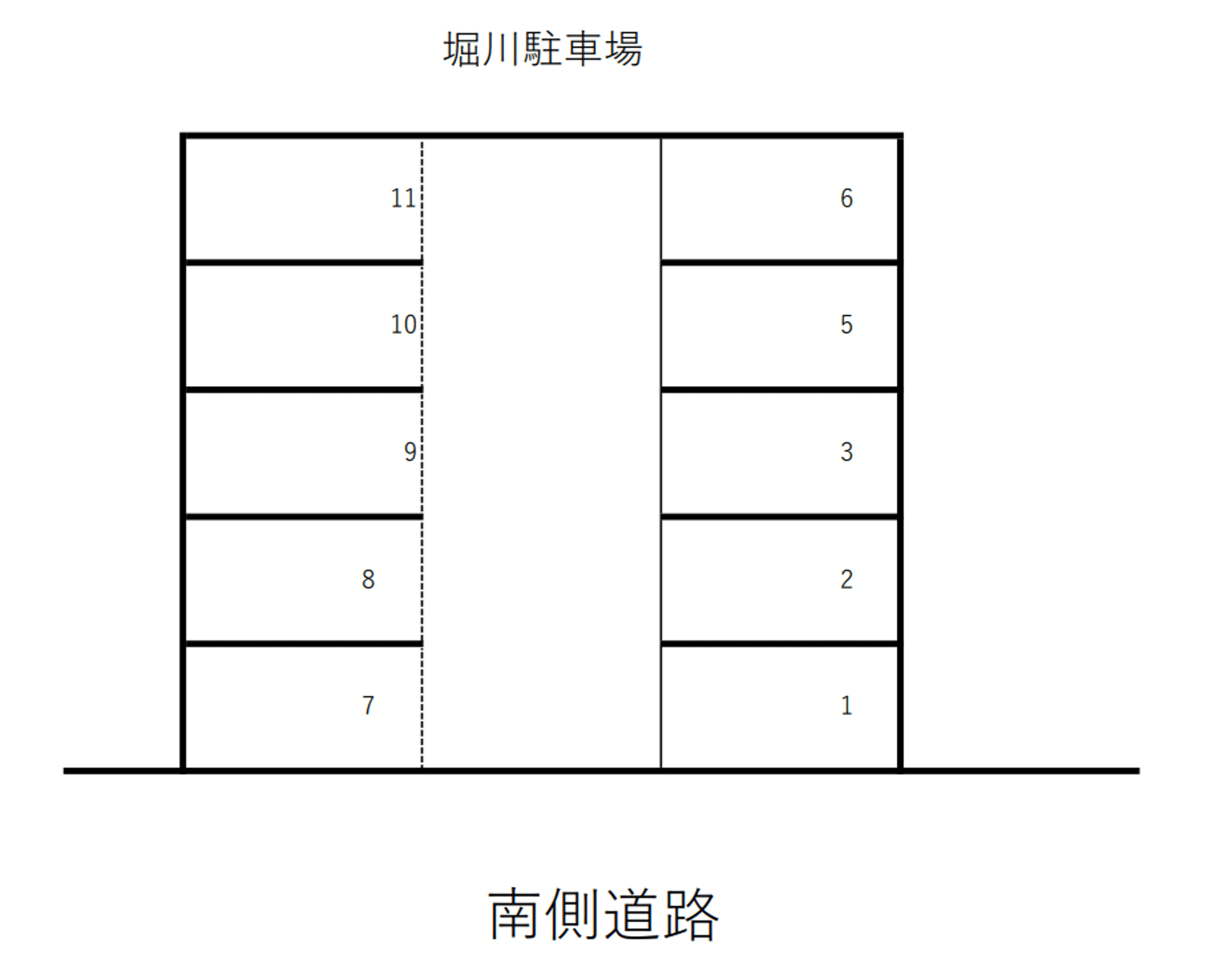 堀川駐車場の駐車配置図