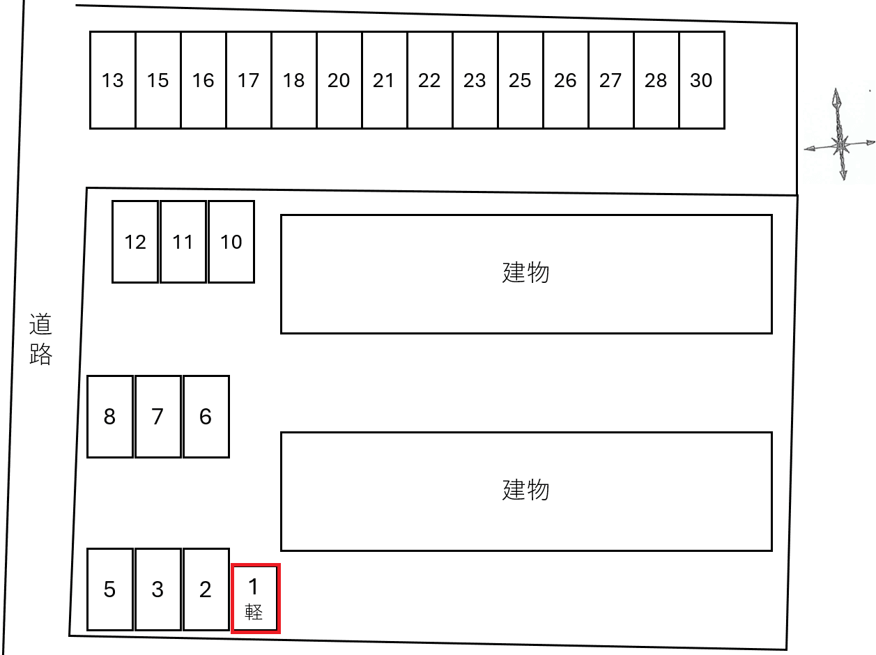 昭きんホームＡＢ敷地内別駐車場の駐車配置図