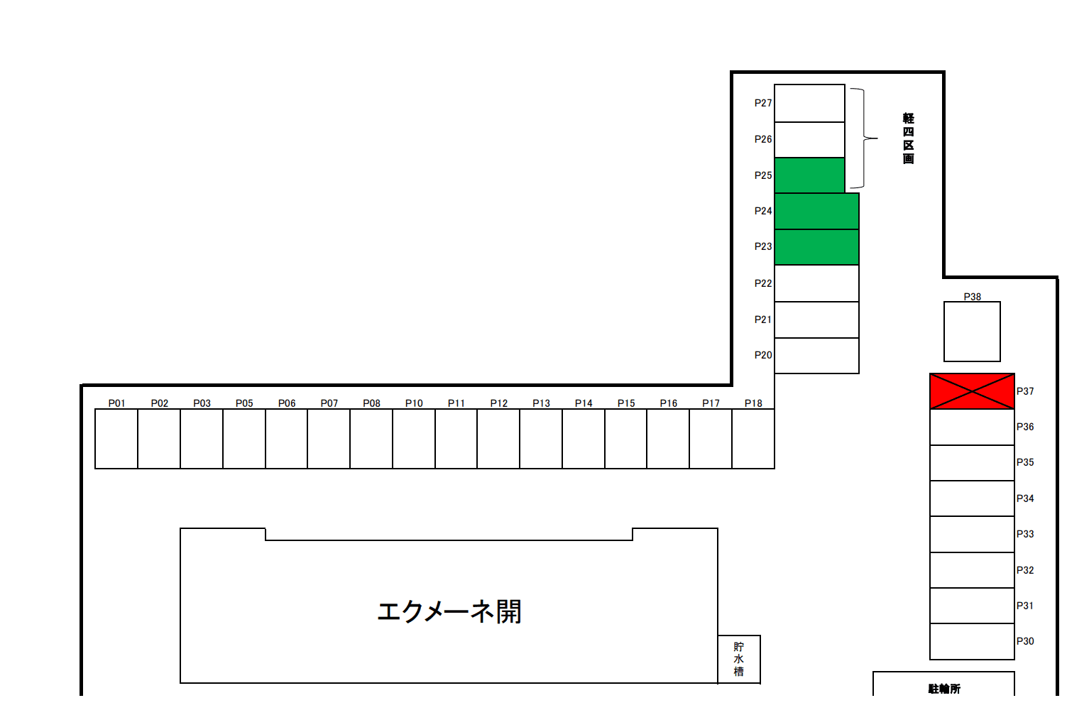 エクメーネ開の駐車配置図