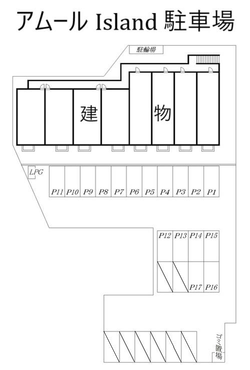 アムール Island 駐車場の駐車配置図
