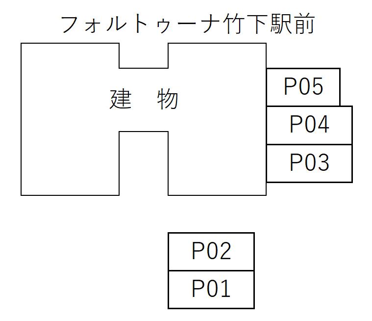 フォルトゥーナ竹下駅前の駐車配置図
