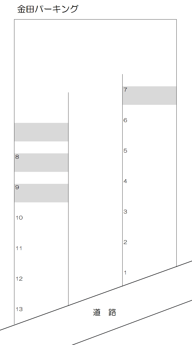 金田パーキングの駐車配置図
