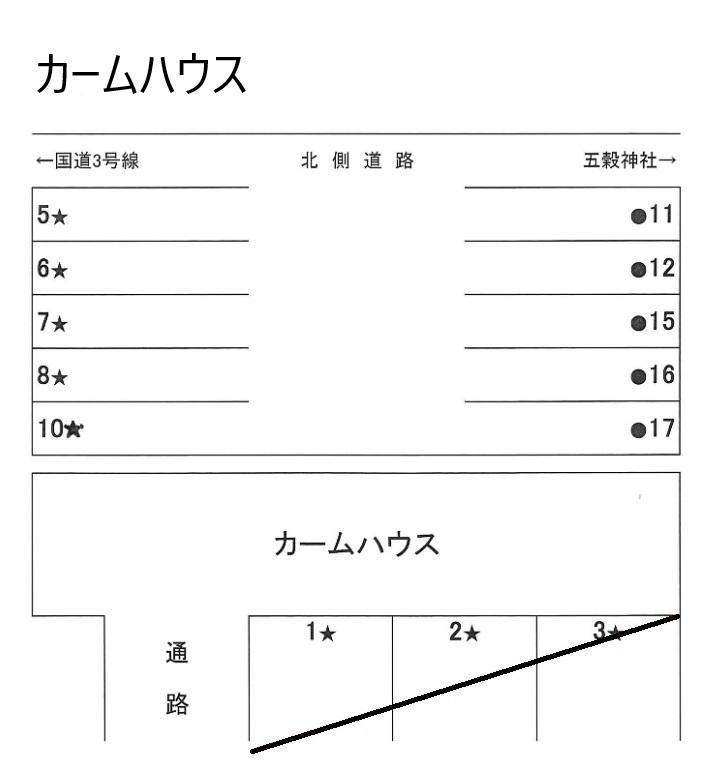 カームハウスの駐車配置図
