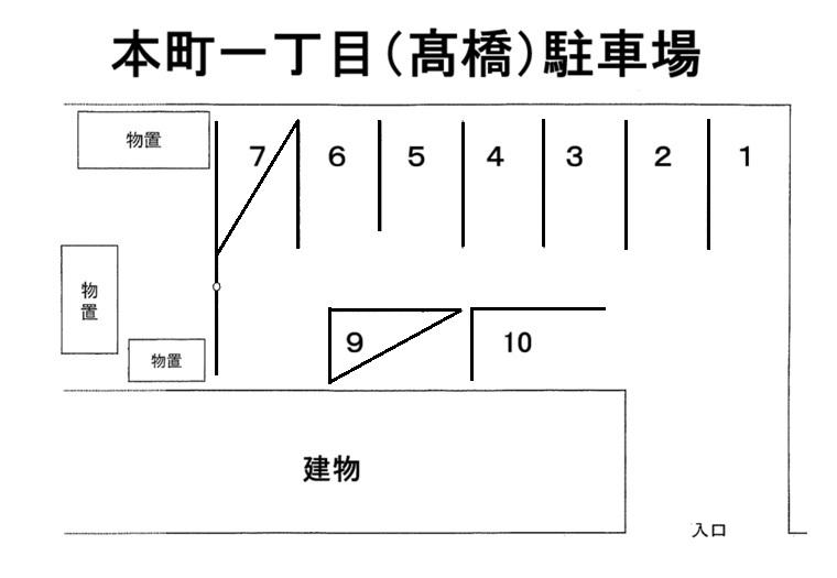 本町一丁目駐車場 No.67の駐車配置図