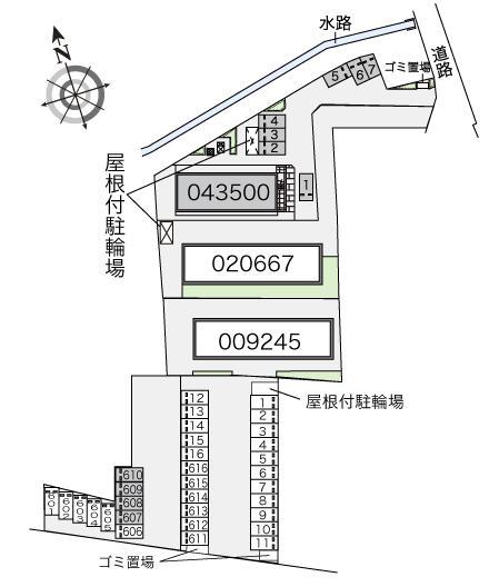 エフ　ニイジマ６(43500)　敷地外駐車場の駐車配置図