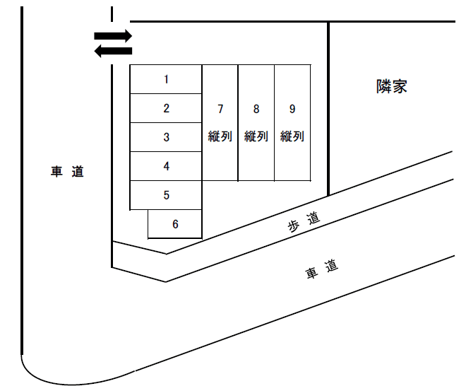 春日6丁目月極駐車場の駐車配置図