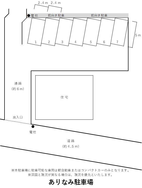 ありなみ駐車場の駐車配置図