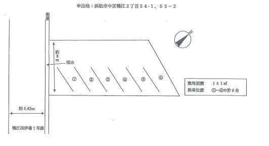 鴨江2丁目駐車場の駐車配置図