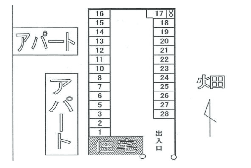 草加4丁目石井駐車場の駐車配置図