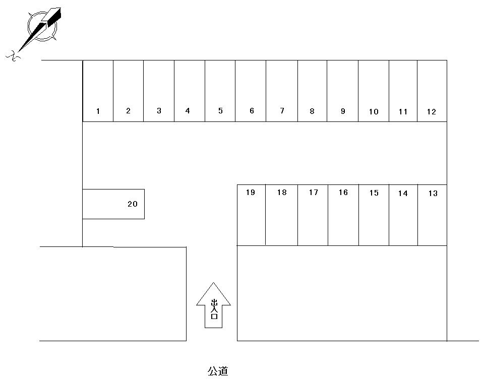永井パーキングの駐車配置図