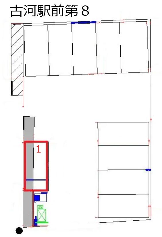 古河駅前第８の駐車配置図