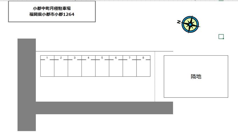 小郡中町月極駐車場の駐車配置図