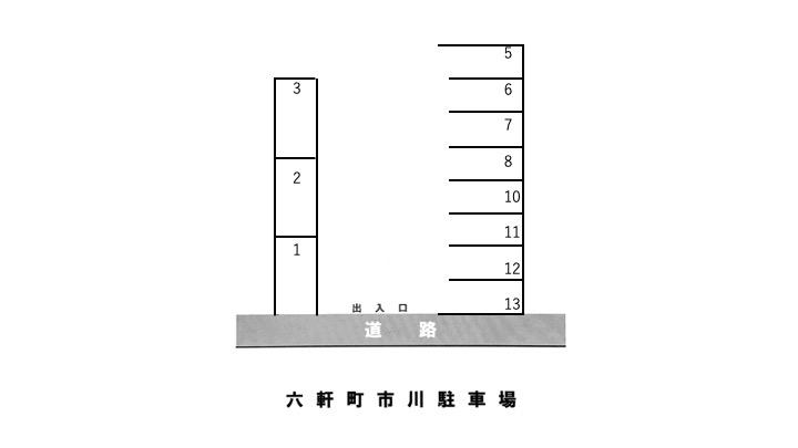 六軒町市川駐車場の駐車配置図