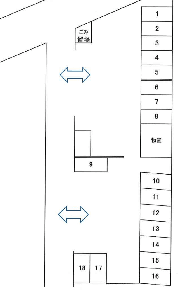 第一泉水前駐車場の駐車配置図