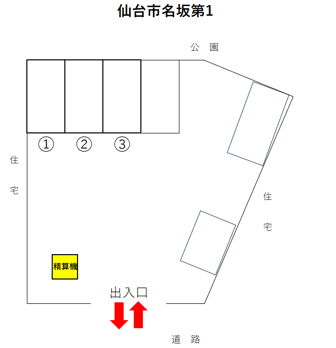 仙台市名坂第1の駐車配置図