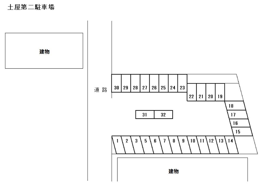 土屋第二駐車場の駐車配置図