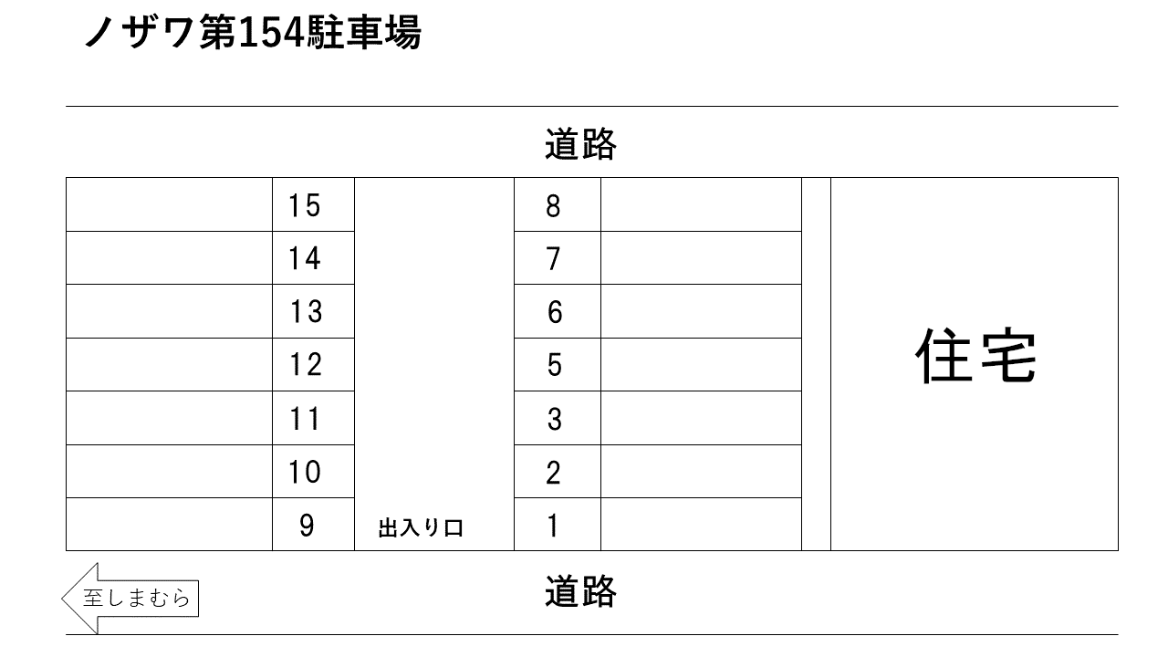 ノザワ第１５４駐車場の駐車配置図