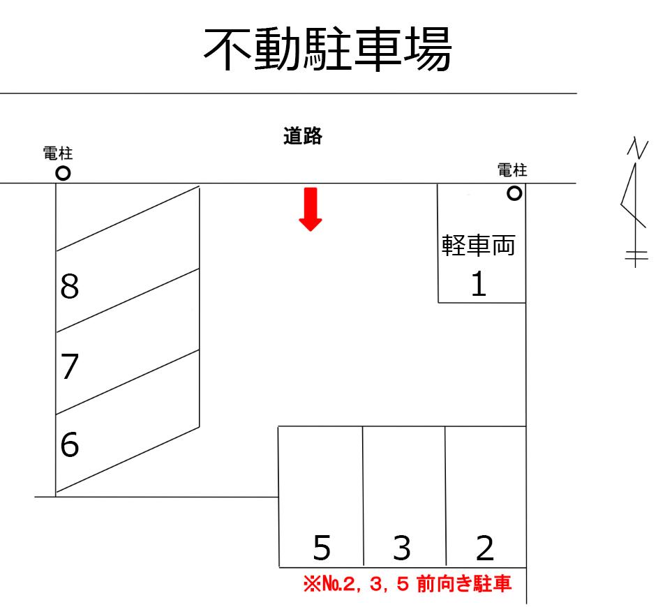 不動駐車場の駐車配置図