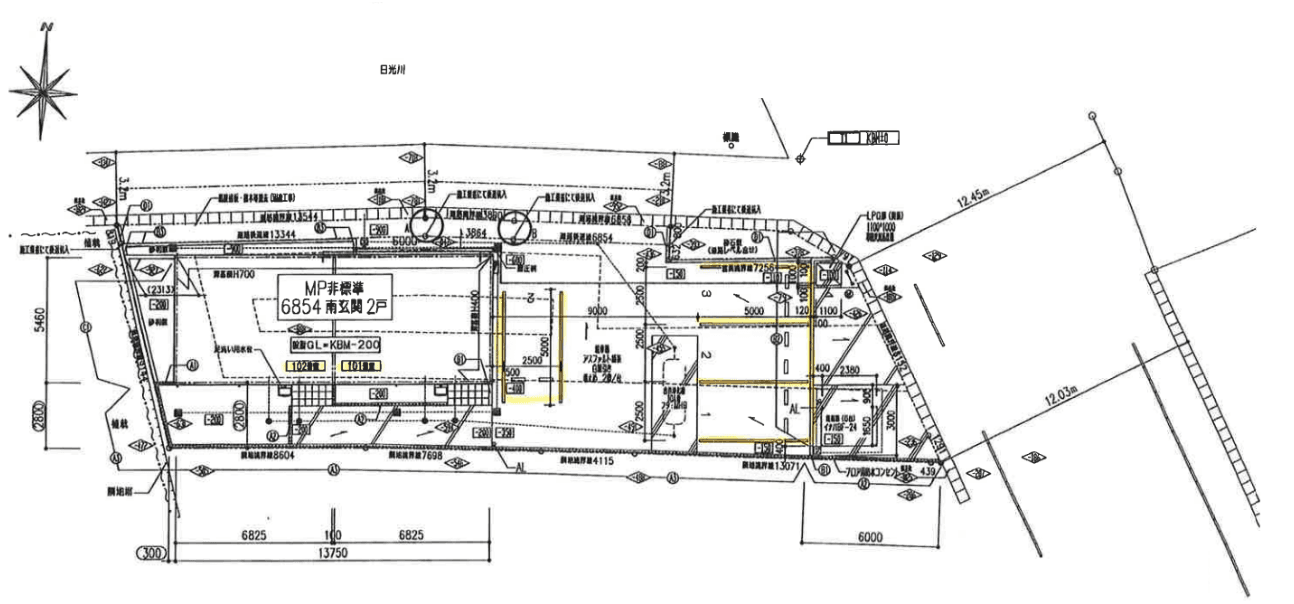リバーサイド天王の駐車配置図