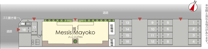 メッシス マヨコの駐車配置図