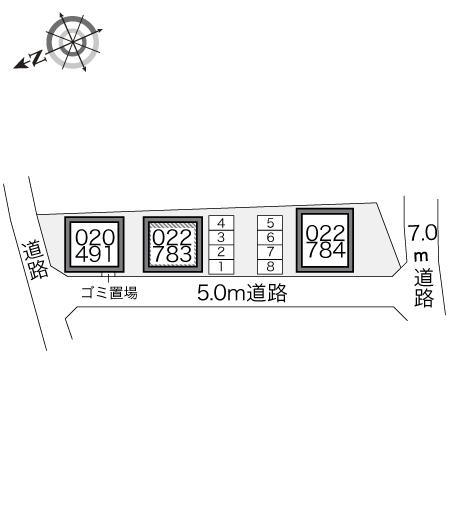 峯下Ｂ(22783)の駐車配置図