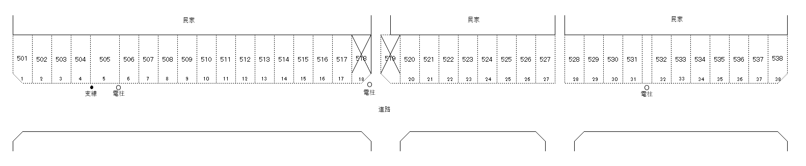 緑ケ丘2丁目駐車場の駐車配置図