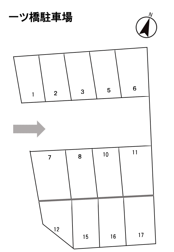 一ツ橋駐車場の駐車配置図