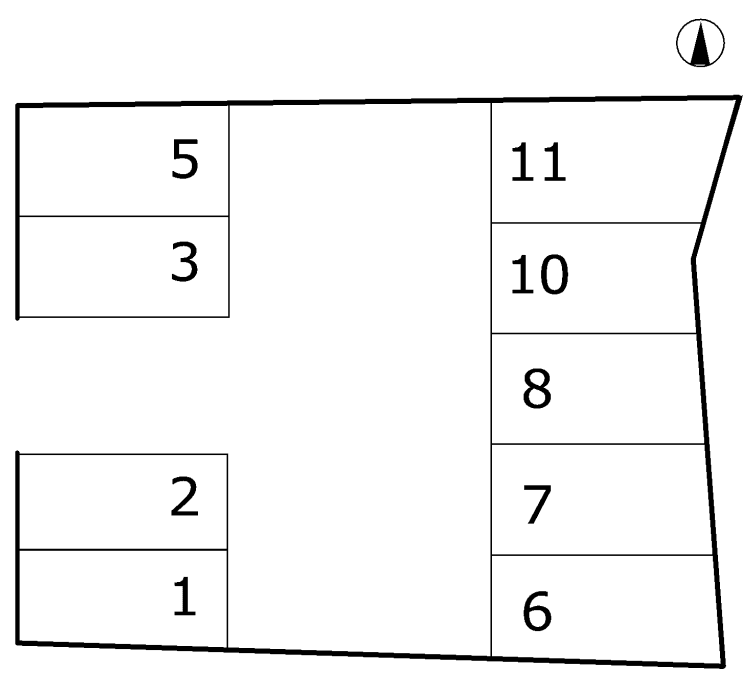 第2山上モータープールの駐車配置図