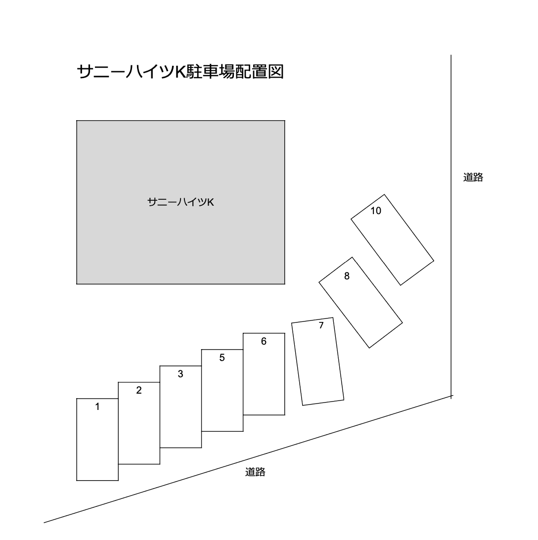 サニーハイツKの駐車配置図