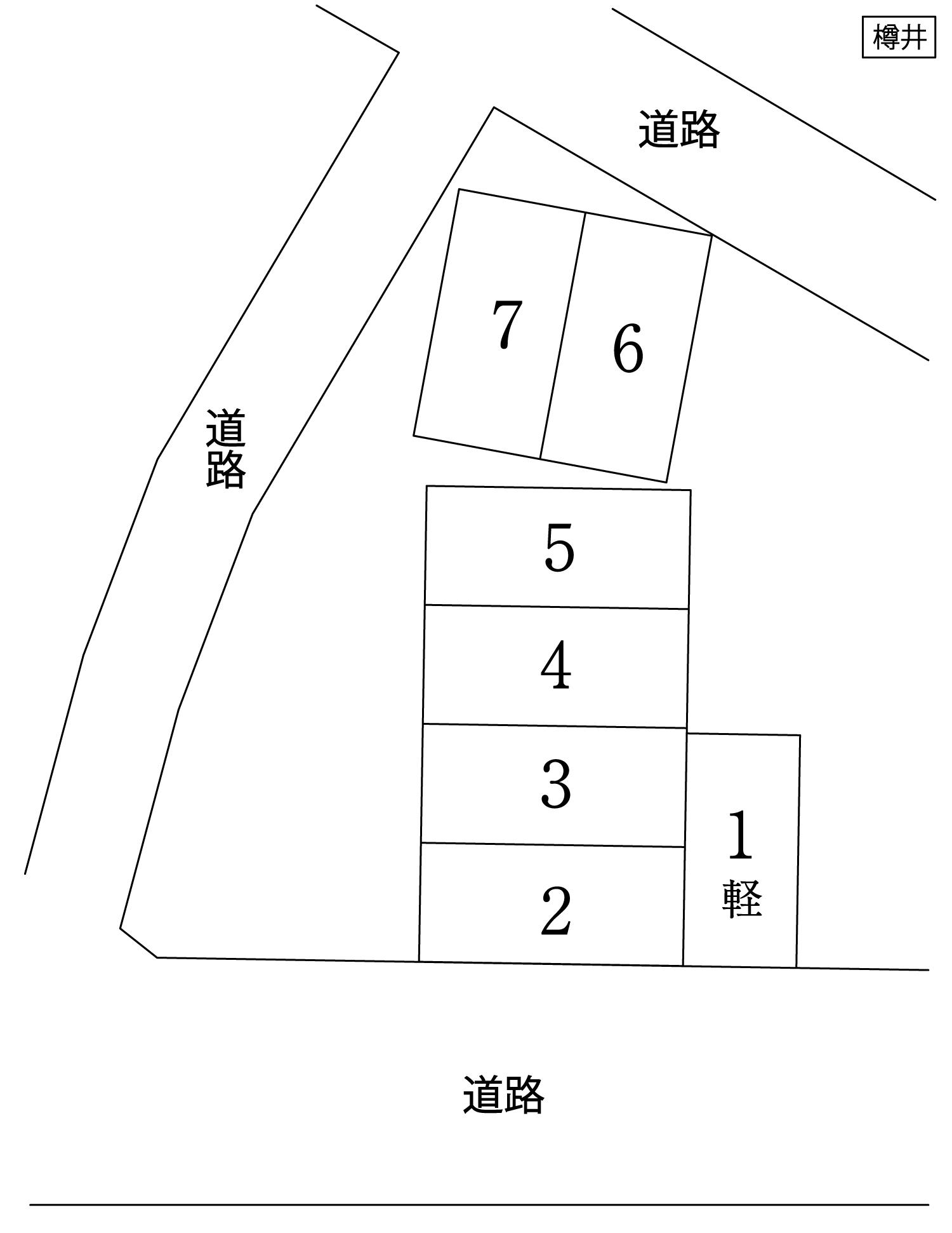 樽井センターパークの駐車配置図