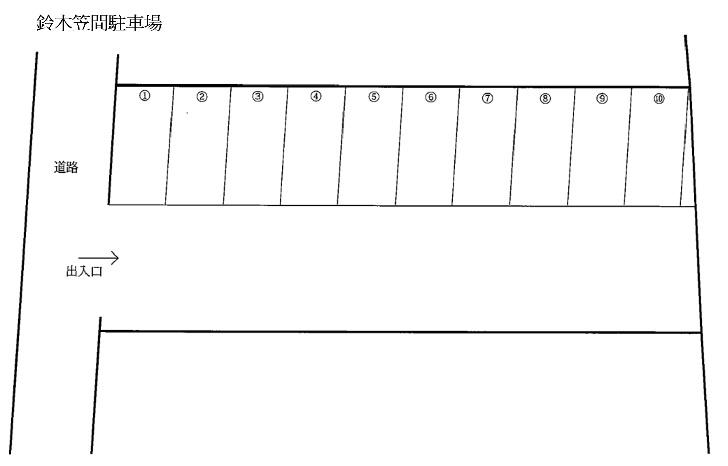 鈴木駐車場の駐車配置図