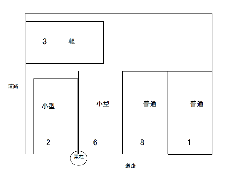 白菊月極駐車場の駐車配置図