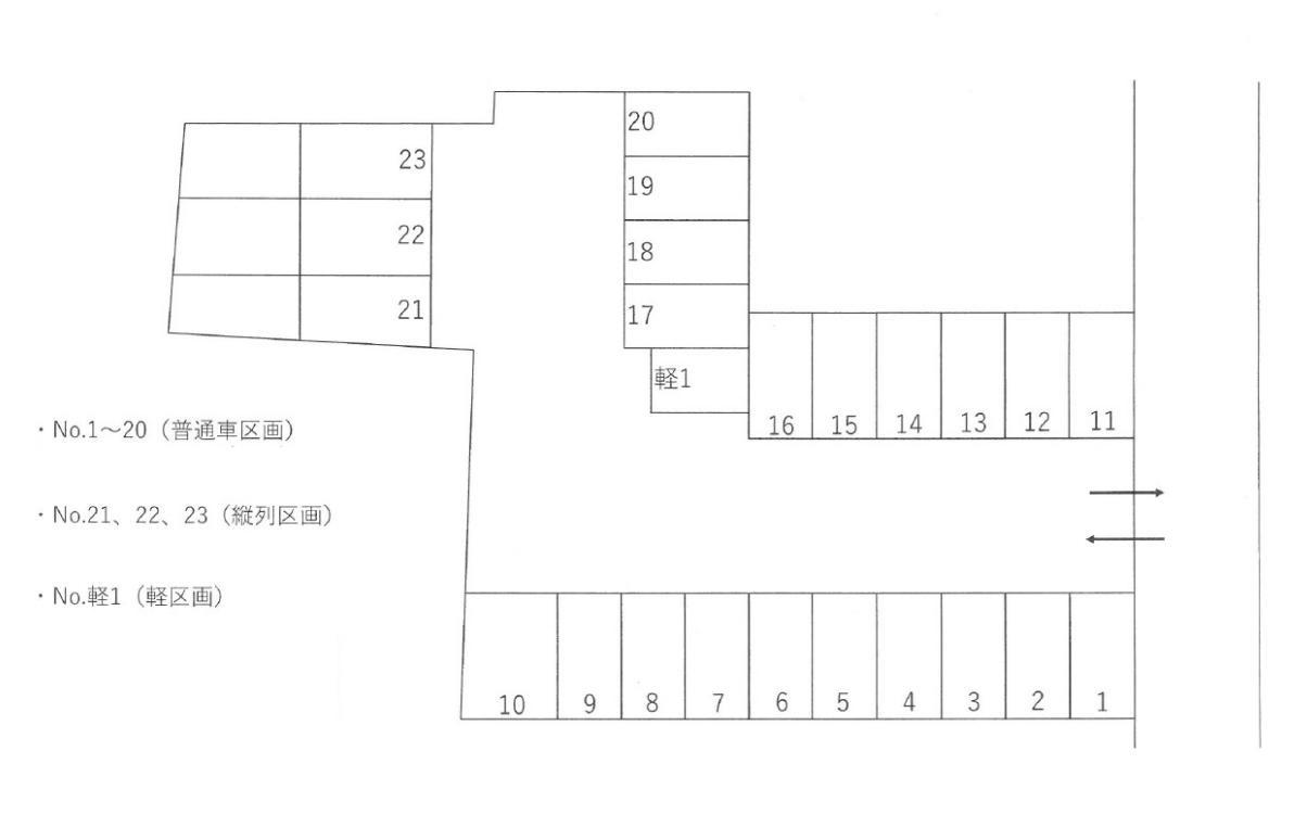 天明町駐車場の駐車配置図