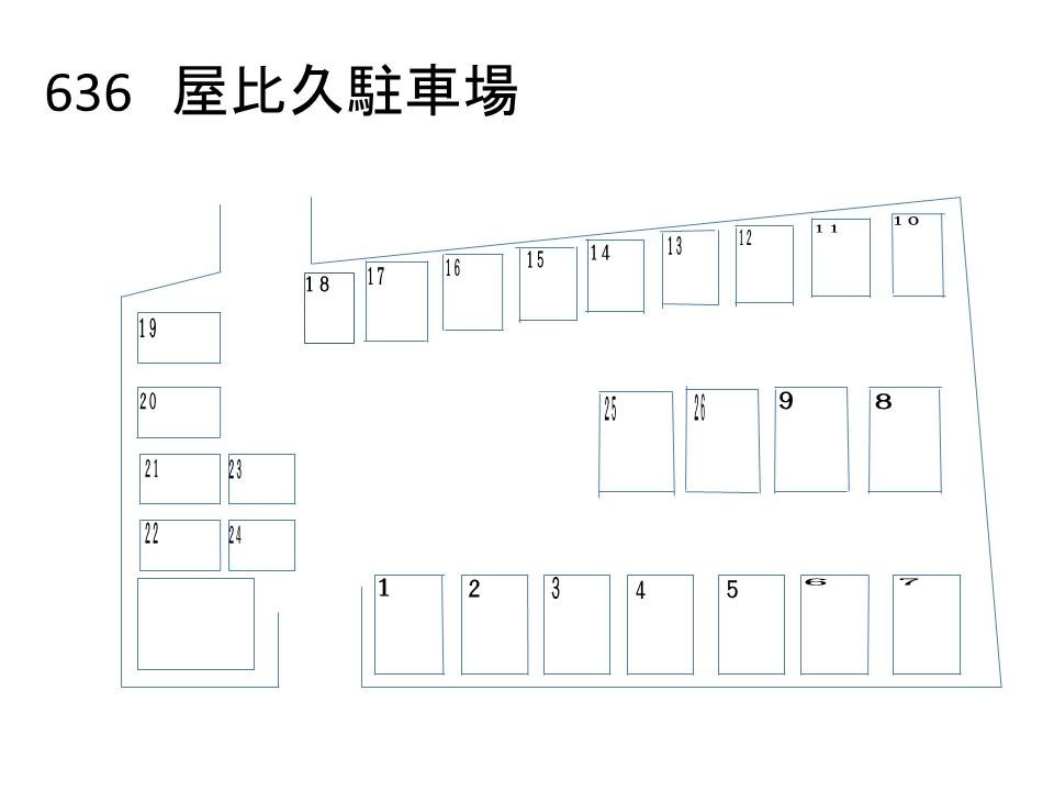 屋比久駐車場の駐車配置図