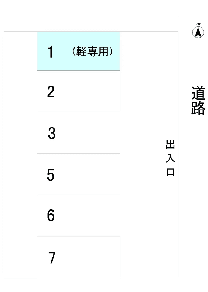 佐川(安)下宿第2月極駐車場の駐車配置図
