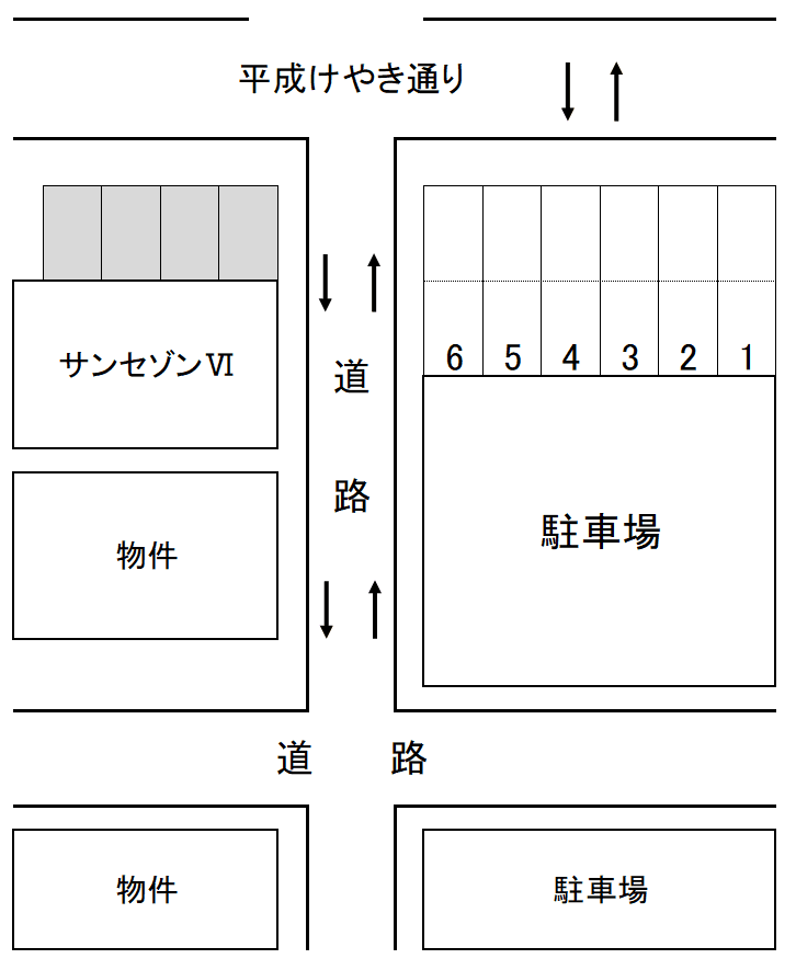 けやき通り駐車場の駐車配置図