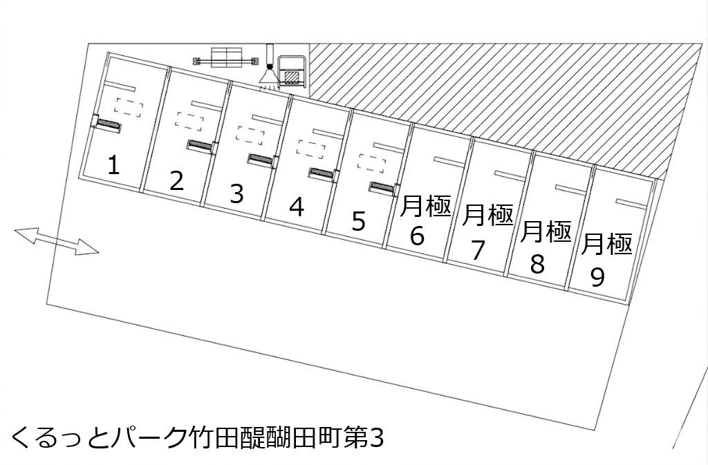くるっとパーク竹田醍醐田町第3の駐車配置図
