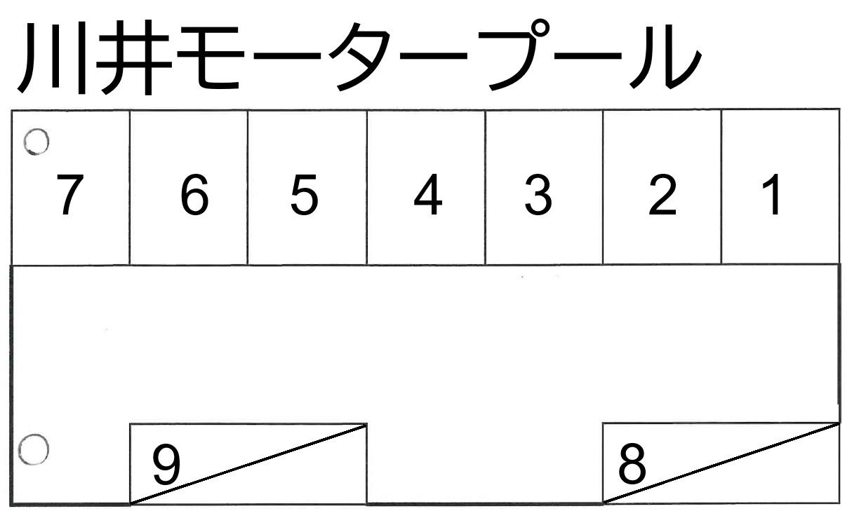 川井モータープールの駐車配置図