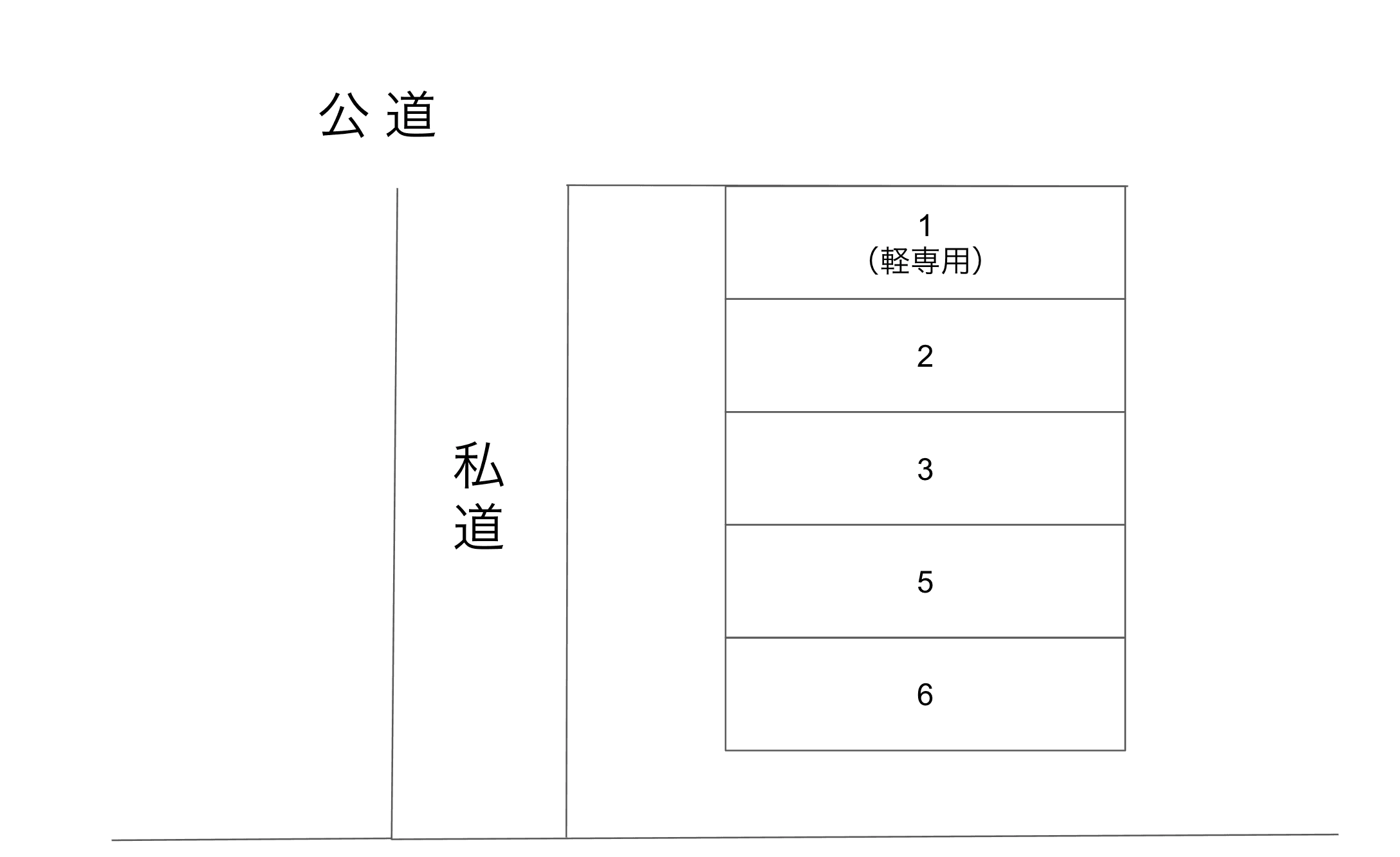 千々石駐車場の駐車配置図