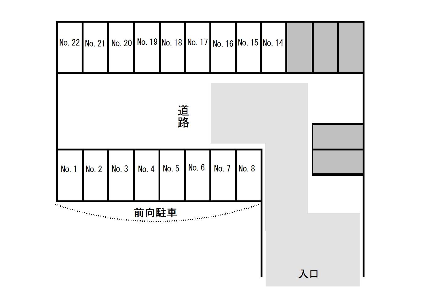 相原西口パーキングの駐車配置図